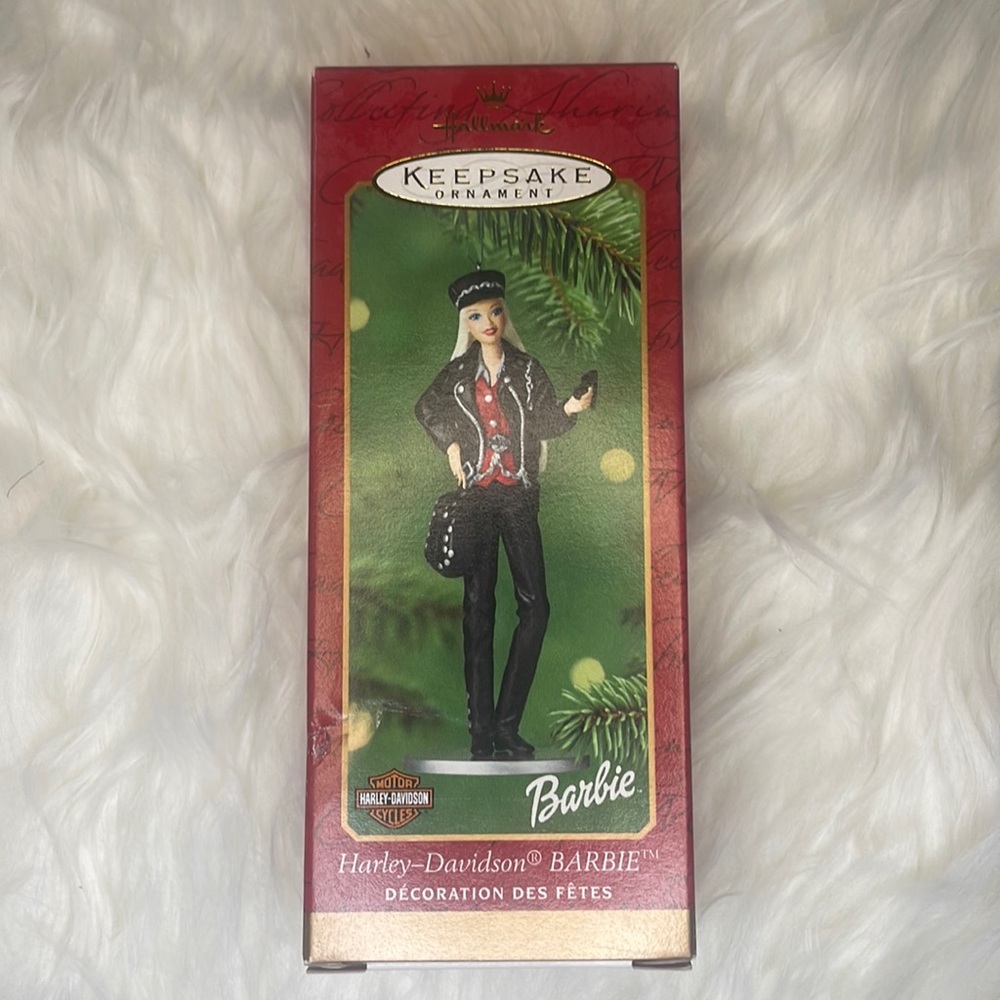 Vintage Harley Davidson Barbie Hallmark Keepsake Christmas Ornament / NIB / 2000